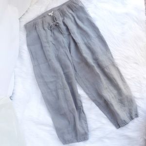 Eileen Fisher XL Gray cropped jogger 100% Linen